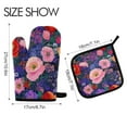 thumbnail image 2 of Yayeee Oven Mitts and Pot Holder Set of 4 Heat Resistant Kitchen Gloves Baking Hot Pad, Beautiful Floral Pattern, 2 of 5