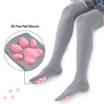 thumbnail image 3 of Littleforbig Thigh High Cosplay 3D Paw Pad Silicone Kitten Over The Knee Silk Stockings - Grey, 3 of 5