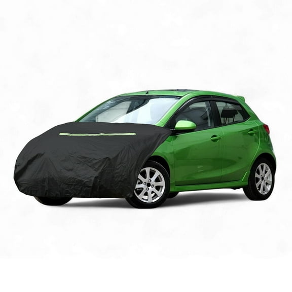 Unique Bargains Car Cover Hood Cover for Regular Car Size M 210D Sino-Chemical Cotton 107.48" L A Reflective Strip Outdoor Waterproof Protection Cover Black