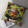 thumbnail image 7 of BANET  Frogs Throw Pillow Covers Funny Kids Cartoon Animal Square Pillow Cases Set of 2 for Decorative Cushion Bed Couch Sofa Green  20x20in, 7 of 7
