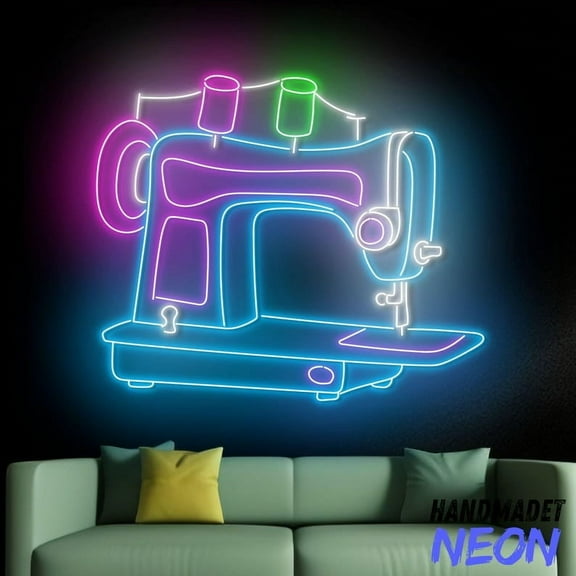 Handmadetneonsign Sewing Machine Neon Sign, Tailor Led Light, Clothing Store Shop Wall Art 94402