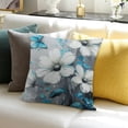 thumbnail image 3 of Orinice   White Daisy Pillow Cover,Butterfly Flower Cushion Covers Grey Blue Abstract Art Painting Throw Pillow Covers Kids Girls Adult Room Decor,Rustic Vintage Pillowcases,  18x18in, 3 of 5