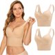 thumbnail image 4 of Pack de 2 sujetadores deportivos sin aros para mujer: acolchados, espalda baja, gran sujeción para fitness/uso diario, 95 % nailon, 4 of 8