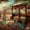 The River Cafe, variant on Elephant Stock City Abstract Wall Art - Horizontal Multi Panel Canvas - Living Room Wall Decor - City Multi Panel - Black And Brown Decor - 23" x 14"