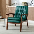 thumbnail image 4 of Mid Century Single Armchair Sofa Accent Chair Retro Modern Solid Wood Armrest Accent Chair, Fabric Upholstered Wooden Lounge Chair, 4 of 11