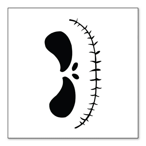 DistinctInk Custom Bumper Sticker - 4" x 4" Decorative Decal - White Background - Halloween Skeleton Face