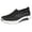 Black, variant on Women's Woven Breathable Soft Sole Shoes, Outdoor Hiking Mesh Up Knit Stretch Orthopedic Sneakers, Comfortable Mesh Up Stretch Casual Sneakers, Slip-on Orthopedic Wide Shoes