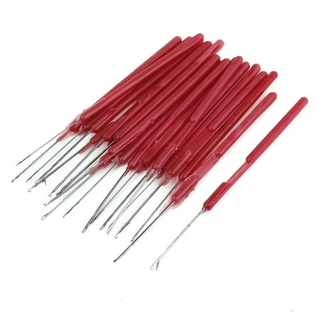 ... 20 Pcs Silver Tone Red Plastic Grip Crochet Needles Hook - Walmart.com