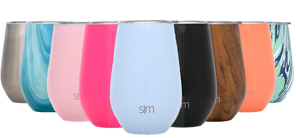Simple Modern Insulated 12 oz Wine Tumbler With Lid Stainless Steel Pink &  Blue