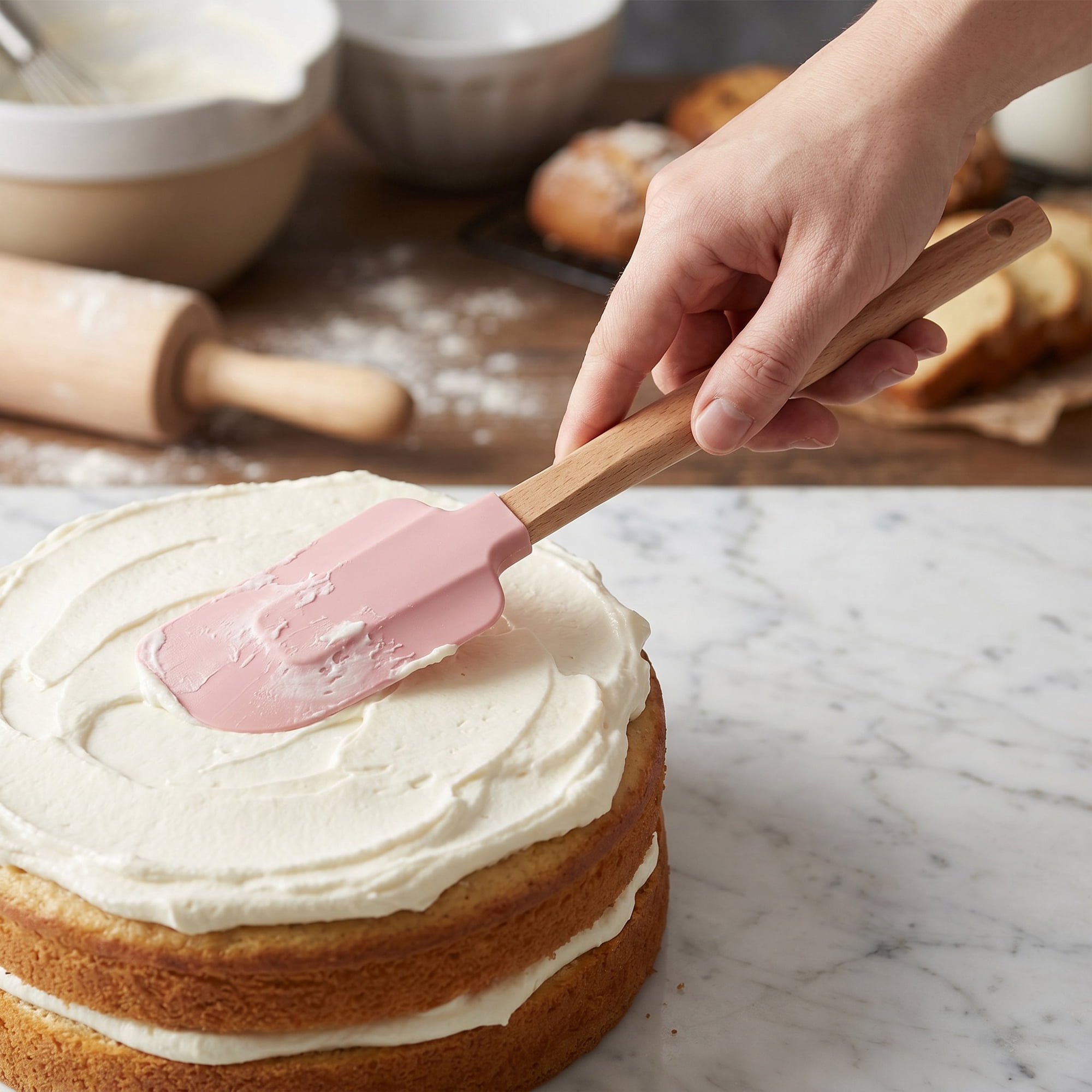 Unique Bargains 5Pcs Heat-Resistant Cooking Utensils Kitchen Spatula Set Pink