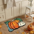 thumbnail image 4 of Fall Pumpkin Bathroom Rugs Halloween Bath Mat Pumpkin Shape Doormats Small Plush Water Absorbent Bathtub Mats, Washable Toilet Rug, 4 of 6