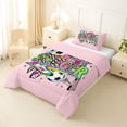 thumbnail image 2 of Erosebridal Football Games Theme Twin Comforter Sets,Soccer Sport Classic Geometric Plaid Kids Bedding Set For Girls,Reversible Pink 2pcs, 2 of 7