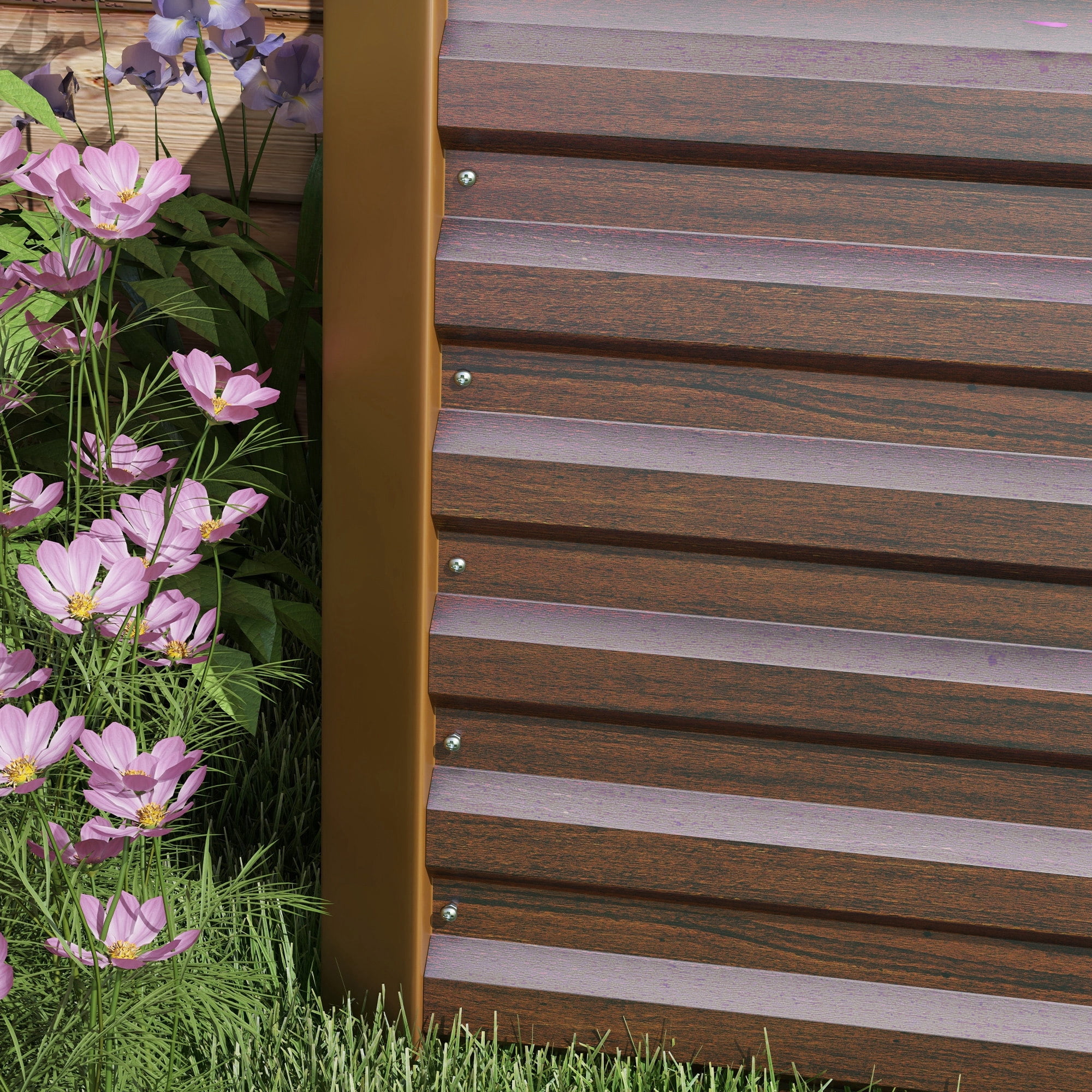 Outsunny 8x2x2ft Galvanized Raised Garden Bed Kit, Large Outdoor Metal Elevated Planter Box with Safety Edging for Flowers, Vegetables, Dark Brown