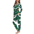 thumbnail image 2 of Renewold 2 PCS Long Sleeve Pajama for Ladies Thermal Cozy Christmas Colorful Lights Jogger Vacation Pjs Loungewear Loose Fitting Round Neck Sleepwear Set Size 5XL, 2 of 4