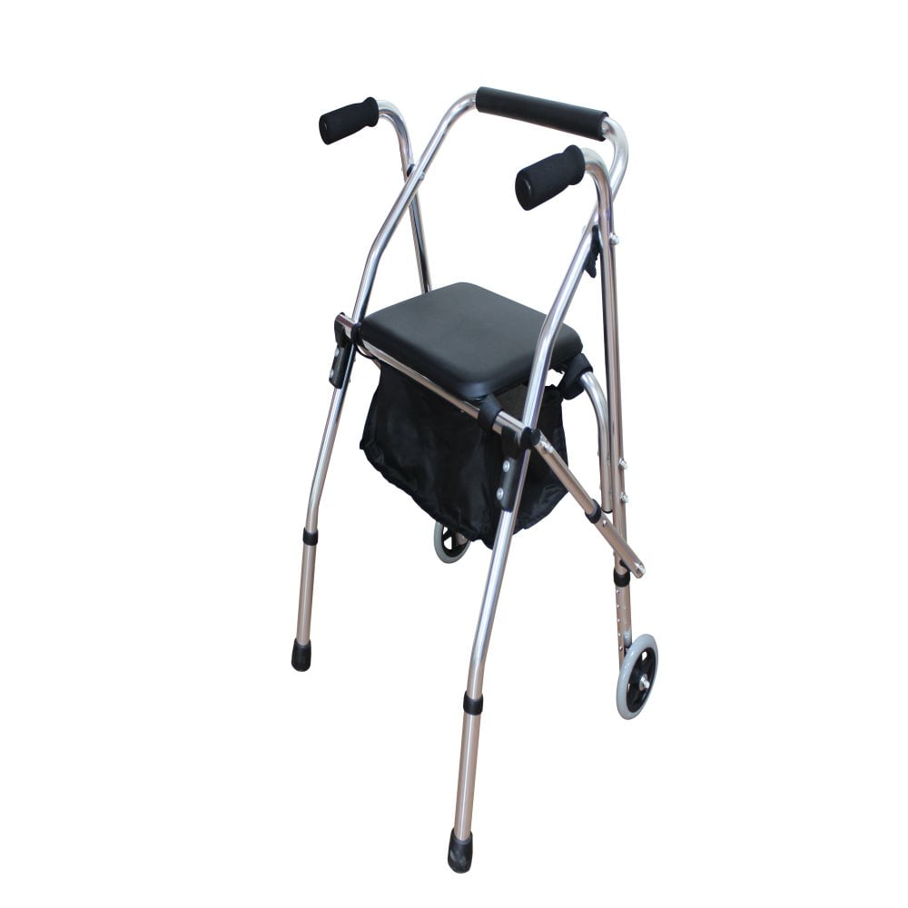 Peroptimist Elderly Folding Wheeled, Adjustable Height, Aluminum Push