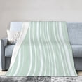 thumbnail image 1 of YFYANG Anti-Pilling Ultra-Soft Micro Fleece Cover Blanket for Bed Sofa, Green Line Texture Throw Blanket for All Seasons, 60"x50", 1 of 9