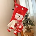 thumbnail image 4 of Dream Lifestyle Christmas Stocking Wide Opening Large Size Knitted Tear-resistant Cute Scene Layout Super Soft Hanging 3D Santa Snowman Doll Xmas Tree Gift Bag for Party, 4 of 8