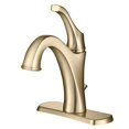 thumbnail image 2 of Kraus KBF-1201BG Single Handle Bathroom Faucet with Lift Rod Drain & Deck Plate, Brushed Gold, 2 of 6