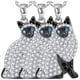 thumbnail image 1 of Dijes de gatos CatNeck07 3Pzas Siamese Plata/Negro Metal Cadena y Dije., 1 of 2