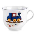thumbnail image 5 of 7.6 fl oz (225 ml) Porcelain Kids Plates and Mug Set Kid's Porcelain Dinnerware Set of 3 Tableware Set for Kids Deep Plate Flat Plate and Kid's Mug (Little Train), 5 of 10