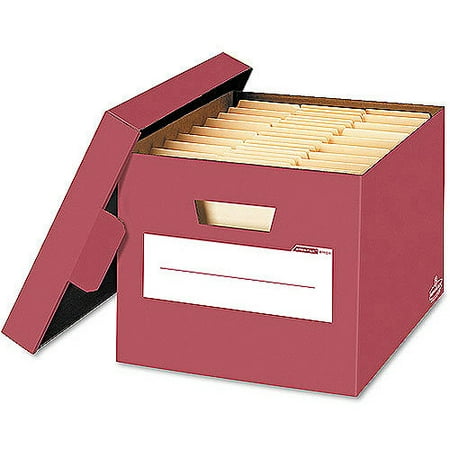 BANKERS BOX Stor/File Decorative Storage Boxes, Letter/Legal, 12 x 15 x 10, Red, 4/CT - Walmart.com