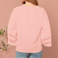 thumbnail image 5 of Bxsruta Blouse for Women, Women's V-Neck Split Casual Loose Cotton Linen 3/4 Sleeve Top/Shirt, Pink 3XL, 5 of 8