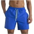 thumbnail image 2 of Hesxuno Men Solid Running Shorts Nylon Workout Shorts with Pockets Drawstring Athletic Sports Shorts Elastic Waist Jogging Shorts Blue L, 2 of 4