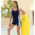 thumbnail image 3 of Alove Womens Boyleg Racerback Swimsuits Sport Swimwear One Piece Professional Athletic Bathing Suit, 3 of 6