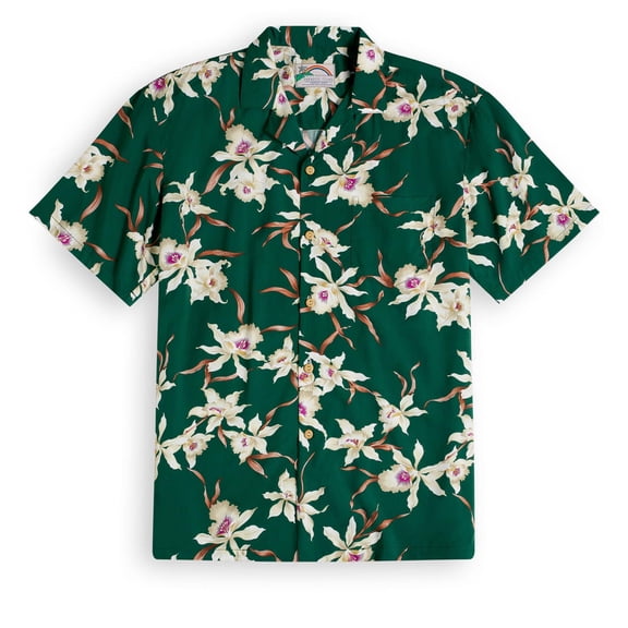 Magnum Star Orchid Green Hawaiian Shirt, Summer Aloha Beach Shirt, Unisex Button Down Short Sleeve Shirts, Summer Shirt, Family Hawaiian Shirt