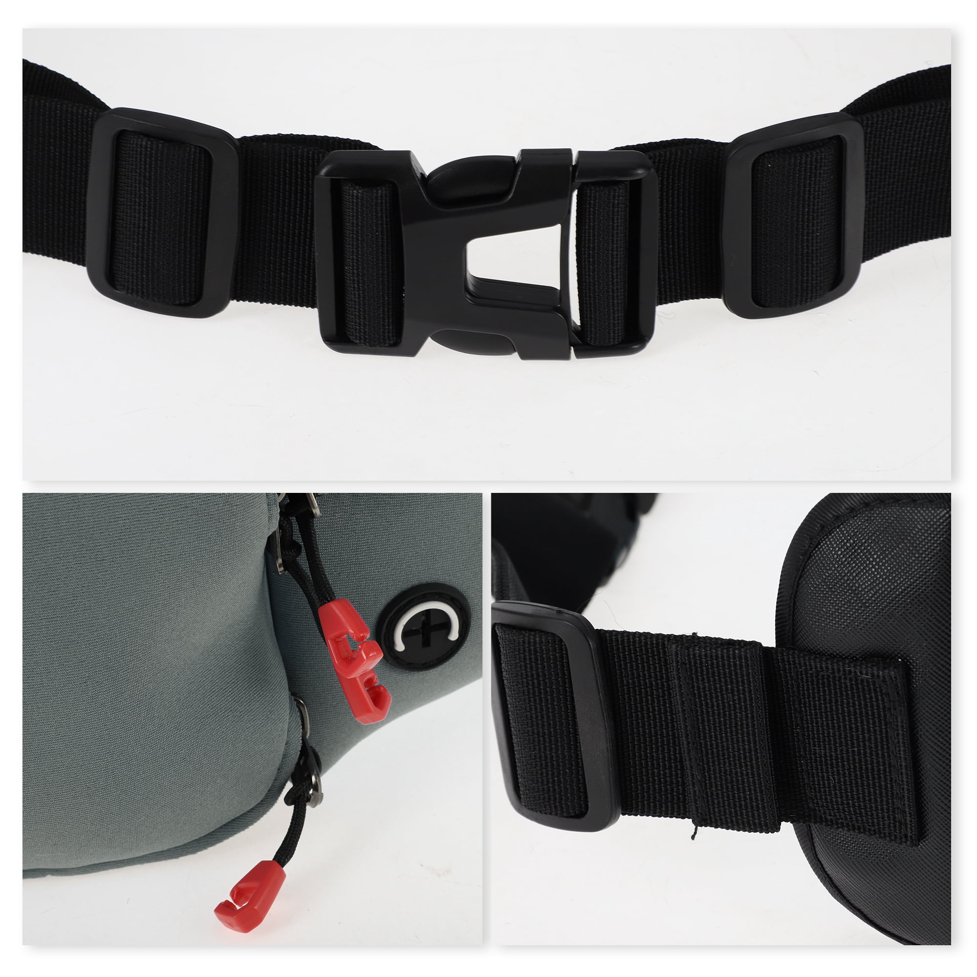 Unique Bargains Lightweight Zipper Running Belt 1 Pc Dark Gray