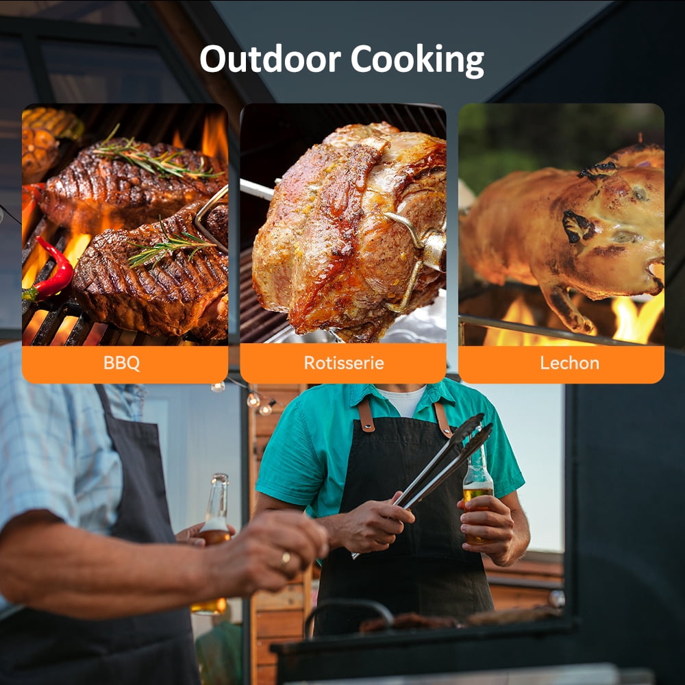 INKBIRD Wireless BBQ Thermometer, Bluetooth 5.4 Meat Thermometer with 5MM Ultra Thin Probe, HD LCD Display, 60 Min Offline Data Storage, Temperature Alarms for Grilling, Cooking, Roasting, Sm