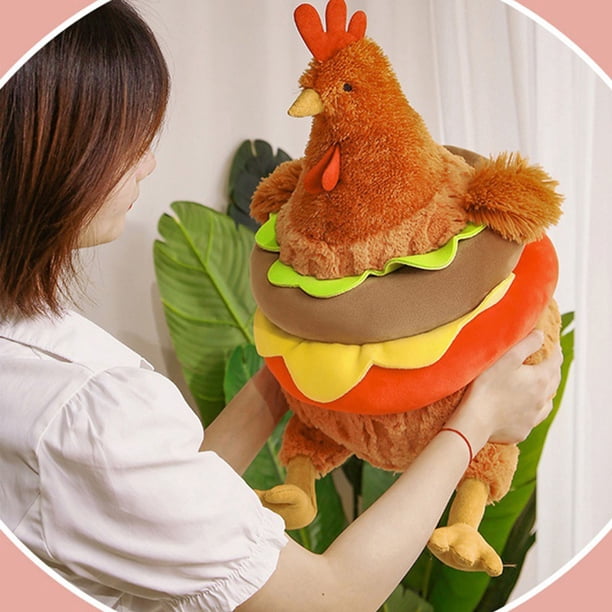 Jellycat Stuffed Animals Plush, 10 Inch Jellycat Chicken Burger Stuffed Plushies, Ideal Christmas Birthday Valentines Soft Stuffed Toys Dolls for Kids and Adults