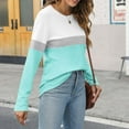 thumbnail image 6 of Long Sleeve Shirts For Women Color Block Tunic Tops Casual Shirts Round Neck Pullover Womens Long Sleeve Tops, 6 of 7