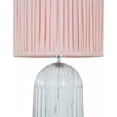 thumbnail image 3 of Nordic Style Table Lamp with Pink Fabric Shade, Gold Metal & Glass Base - Bedside Desk Lamp, Eye Protection Warm Light, E12 Bulb Compatible, 21" Height, 3 of 8