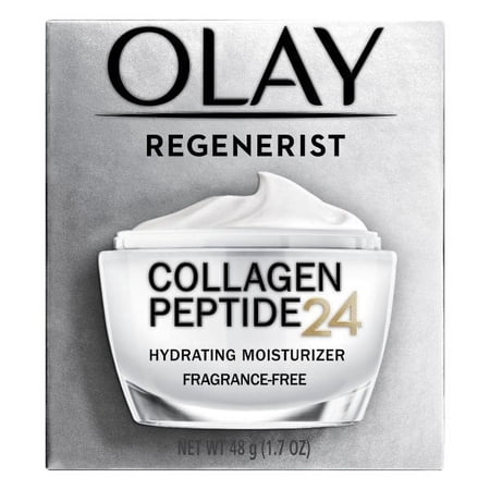Olay Regenerist Collagen Peptide 24 Face Moisturizer Cream with Niacinamide for Firmer Skin  Anti-Wrinkle Fragrance-Free 1.7 oz  Includes Olay Whip Travel Size for Dry Skin