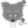 thumbnail image 4 of Disfraz de cosplay de piel sintética con cola de zorro, gato y lobo, máscara de peluche, guantes de pata esponjosos para Halloween y Navidad., 4 of 4