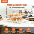 thumbnail image 2 of VEVOR Pastry Display Case, 2-Tier Commercial Countertop Bakery Display Case, Acrylic Display Box with Rear Door Access & Removable Shelves, Keep Fresh for Donut Bagels Cake Cookie, 20.7"x13.2"x11.9", 2 of 9