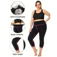 thumbnail image 4 of biudgviw Plus Size Capri Leggings for Women Pull on High Waisted Workout Yoga Pants Comfy Athletic Biker Capris for Cycling Runnings, 4 of 5