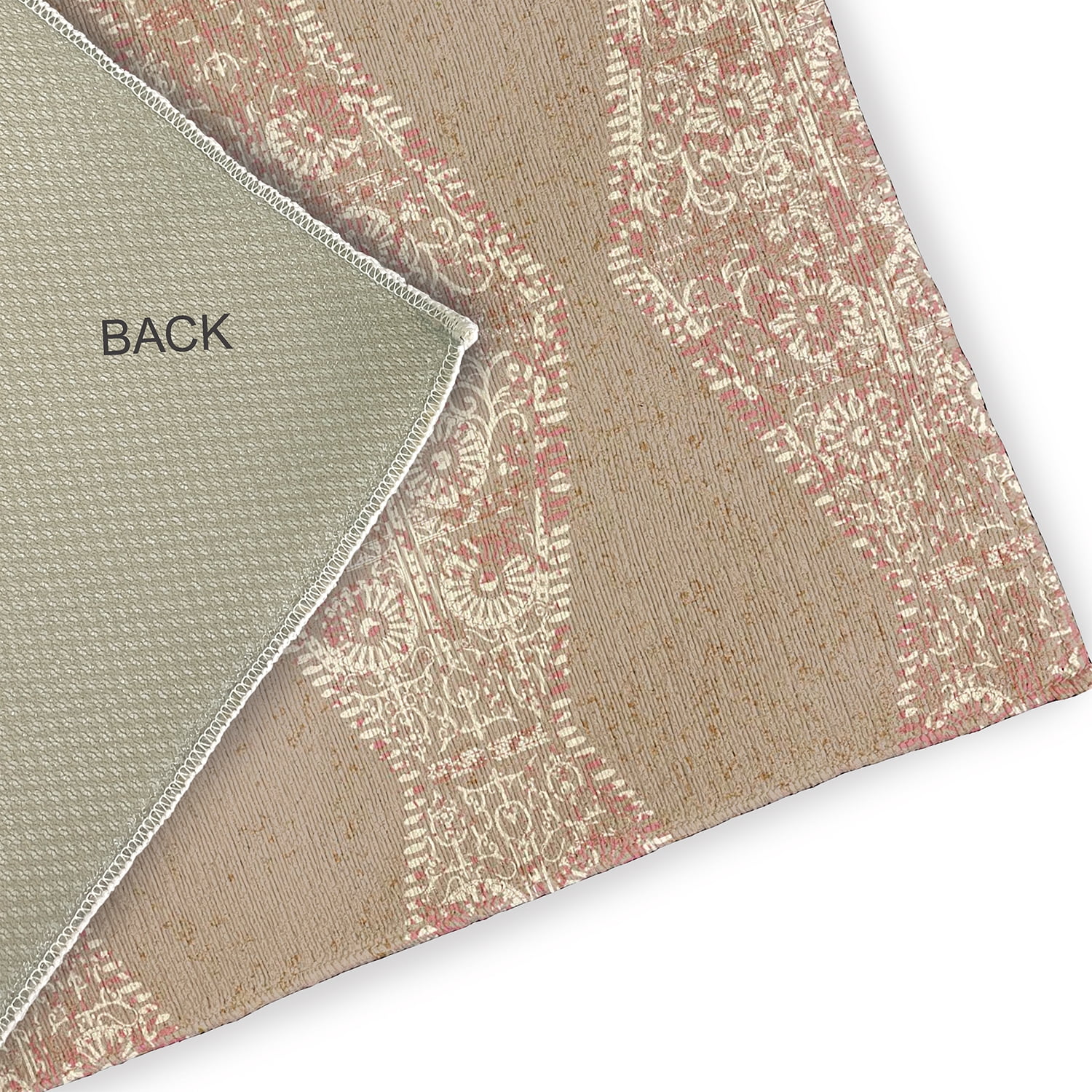 Simply Daisy 5' Round Tan Pyramid Stripe Chenille Indoor/Outdoor Rug
