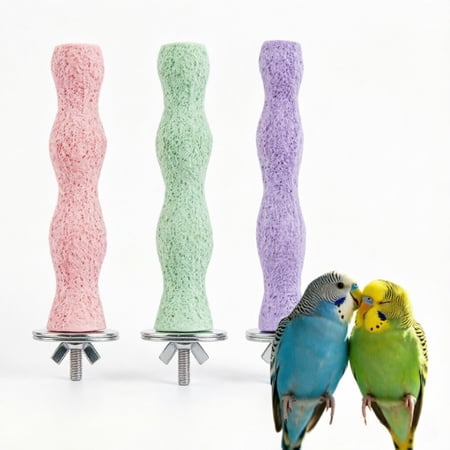 Bird Beak Grinding Stone 3 Pcs Parrot Perches for Cage Accessories