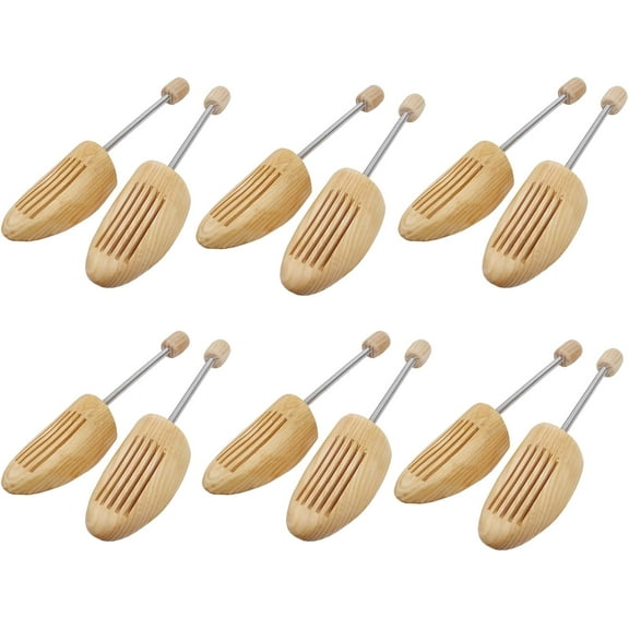 Shoe Tree Wood Spring Coil Unisex Shoe Form Shaper Large Size for Men and Women Sneaker Shoe Trees Women's Size 10 to 13.5 Man's Size 9 to 13 （6 Pairs）