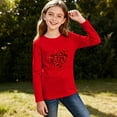 thumbnail image 7 of Valentines Day Shirt for Girls Long Sleeve Red Heart Print Top Kids 3-14 Years Holiday Party School Outfit,Size 9-10 T, 7 of 7