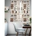 thumbnail image 4 of Coffee Cup Sheer Curtains 72 Inch Long 2 Panels, Coffee Beans Linen Background Light Filtering Rod Pocket Semi Sheer Curtains, Sheer Voile Drapes for Living Room Bedroom, 52"x72", 4 of 5