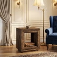 thumbnail image 2 of 24" Square End Table 2-Tier Wooden Sofa Side Table Storage Shelf Rustic Farmhouse Style Rustic Brown For Living Room Bedroom Small Spaces, 2 of 7