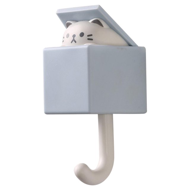 Gancho para Llaves de Animales de Dibujos Animados, Ganchos Bonitos para Abrigos, Gancho Montado en La Pared para Entrada, Cocina, Puerta, Baño, , GRIS A-gris azul