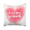 thumbnail image 1 of Funda de almohada ABPHQTO Corazón de Acuarela con Texto de Caligrafía Te amo Tanto para El día de San Valentín Boda 40x40 cm, 1 of 1