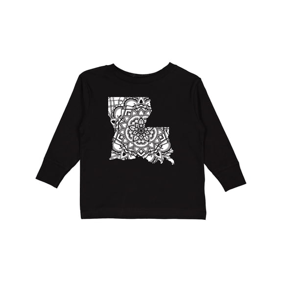 Inktastic Louisiana Silhouette Mandala Boys or Girls Long Sleeve Toddler T-Shirt