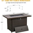 thumbnail image 3 of LayinSun 44" Propane Gas Fire Pit Table, 55000 BTU Rectangular Fire Pit with Glass Wind Guard for Outside Patio Deck Garden Backyard, 3 of 7
