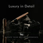 Wordsworth & Black Fountain Pen, Medium Nib Ink Pen, Brown Wood - Refillable, Calligraphy