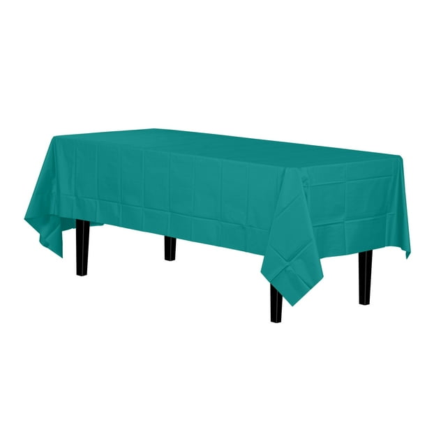 Disposable Teal Plastic Tablecloth Cover Heavy Duty Plastic Rectangle
